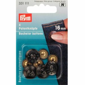 Prym Patentknöpfe Zeus schwarz 16mm 4 Stück