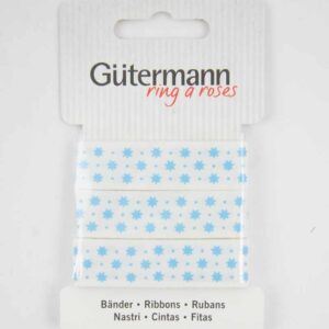 Gütermann Baumwollband Sterne blau 15mm 2m