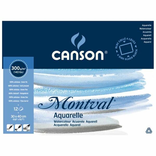 Canson Montval Aquarell Block 12 Blatt 30x40 cm