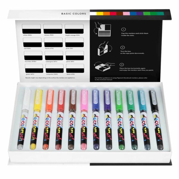 karin PIGMENT Deco Brush Marker Basic Colors Set 12 Farben
