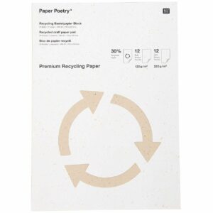 Paper Poetry Premium Bastelblock Recyclingpapier A4 24 Blatt
