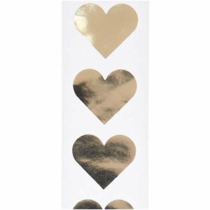 Paper Poetry Sticker Herzen 5cm 120 Stück auf der Rolle Hot Foil gold