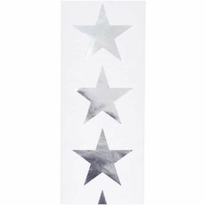 Paper Poetry Sticker Sterne 5cm 120 Stück auf der Rolle Hot Foil silber