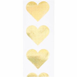 Paper Poetry Sticker Herzen 5cm 120 Stück auf der Rolle Hot Foil gold-holographisch