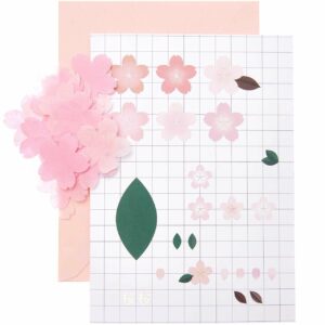 Paper Poetry Grußkartenset Kirschblüten grafisch
