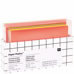 Paper Poetry Kartenset Neon Mix C7/A7 24teilig