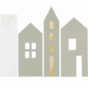 Paper Poetry Postkartendeko-Set Häuser grau 4 Stück