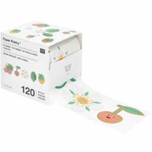 Paper Poetry Sticker Erdbeeren & Kirschen Ø 5cm 120 Stück auf der Rolle