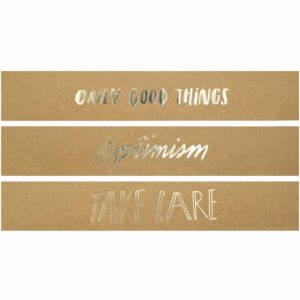 Paper Poetry Kraftpapierstreifen Take Care 7x42cm 3 Stück