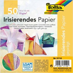 folia Faltblätter irisierend 14x14cm 50 Blatt