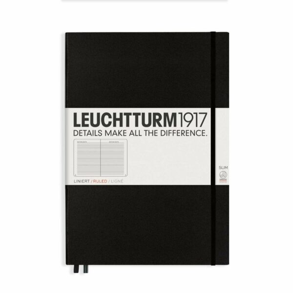 LEUCHTTURM1917 Notizbuch Master Slim liniert Hardcover A4+ schwarz