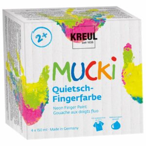 Kreul MUCKI Quietsch-Fingerfarbe 4 Farben neon