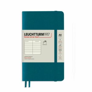 LEUCHTTURM1917 Notizbuch Pocket liniert Softcover A6 pacific green