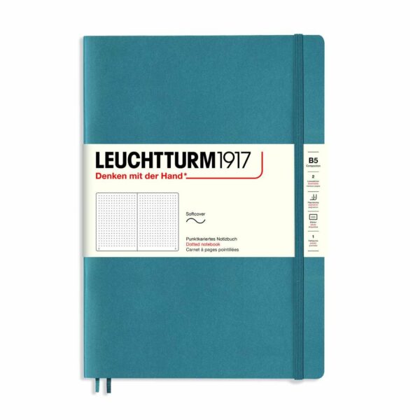 LEUCHTTURM1917 Notizbuch Composition dotted Softcover B5 stone blue