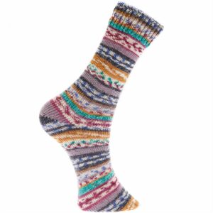 Rico Design Superba Fair Isle 4-fädig 100g 405m beere-senf