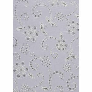 HobbyFun Dekostoff Blüten Ornament weiß 29cm