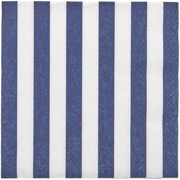 YEY! Let's Party Servietten blau-weiß gestreift 33x33cm 20 Stück