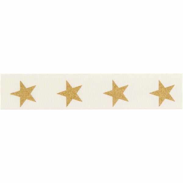 Paper Poetry Taftband Sterne 16mm 3m offwhite gold