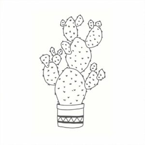 May&Berry Stempel Kaktus weiß 35x55mm
