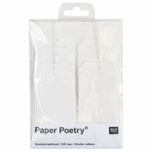 Paper Poetry Geschenkanhänger weiß-ecru 12 Stück