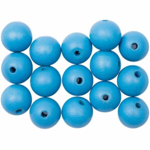 Rico Design Holzkugeln speichelecht 12mm 15 Stück hellblau