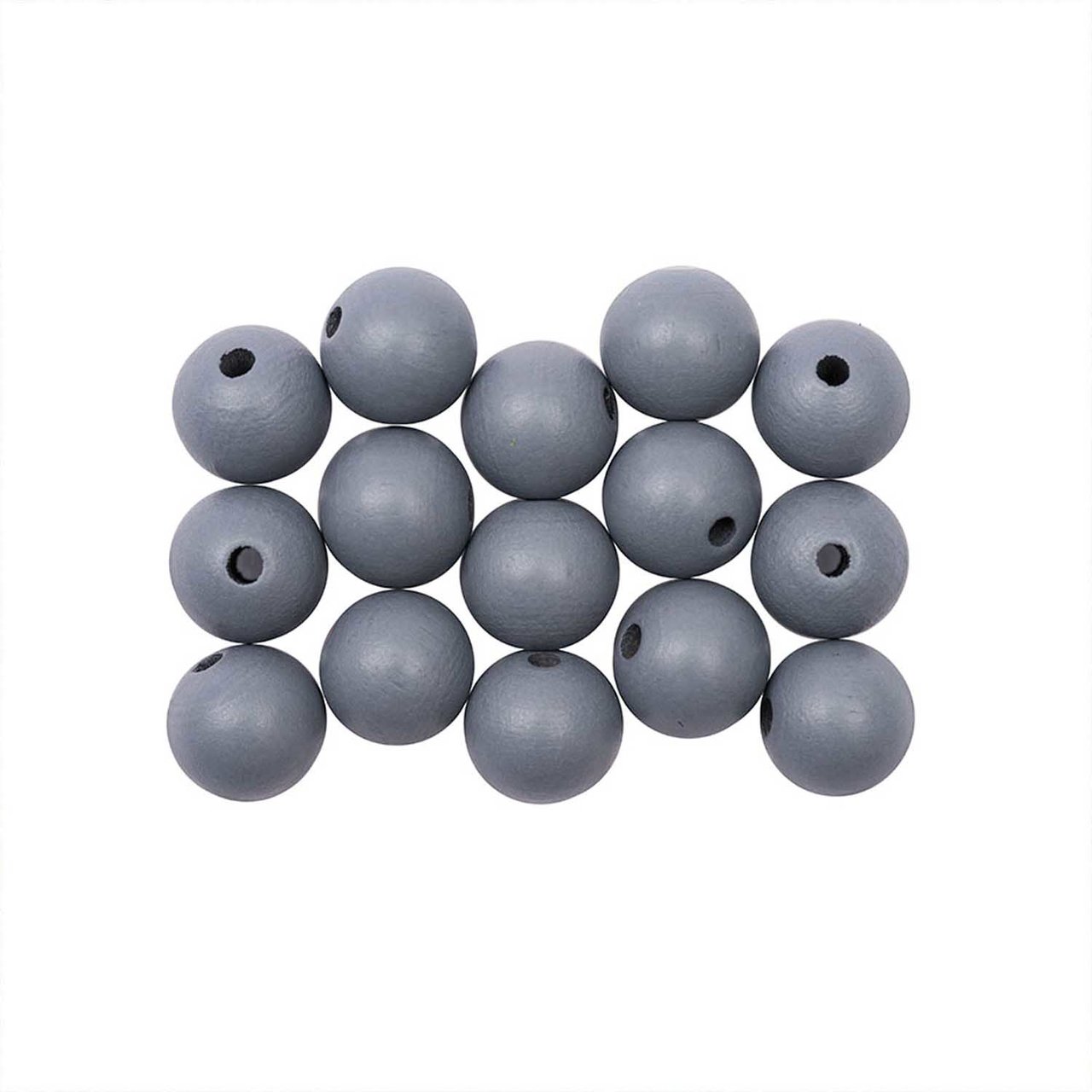 Rico Design Holzkugeln speichelecht 12mm 15 Stück grau