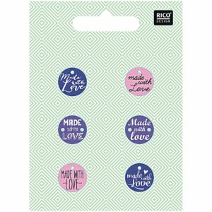 Rico Design Knopf made with love lila 1