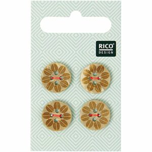 Rico Design Holzknöpfe mit Blüte 1