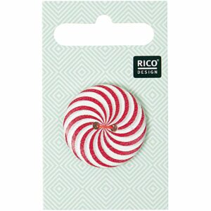 Rico Design Knopf mit Farbstrudel rot 3cm
