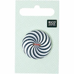 Rico Design Knopf mit Farbstrudel schwarz 3cm