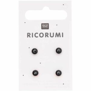 Rico Design Knöpfe braun-schwarz 5mm 4 Stück mit Steg