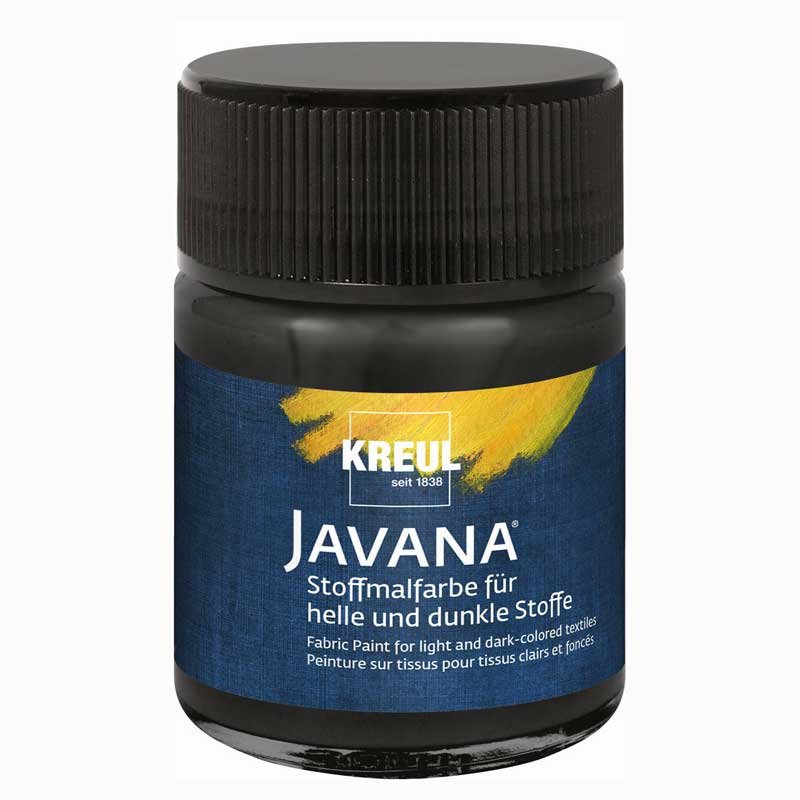 KREUL Javana Stoffmalfarbe helle und dunkle Stoffe 50ml schwarz