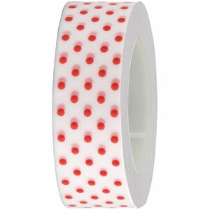 Rico Design Tape weiß-rote Punkte 15mm 10m