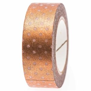 Rico Design Tape weiß-kupfer Punkte 15mm 10m