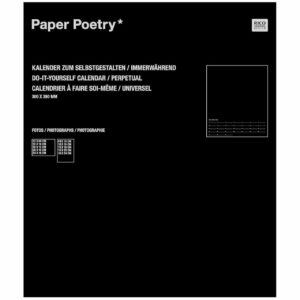 Paper Poetry Bastelkalender immerwährend schwarz 30x35cm