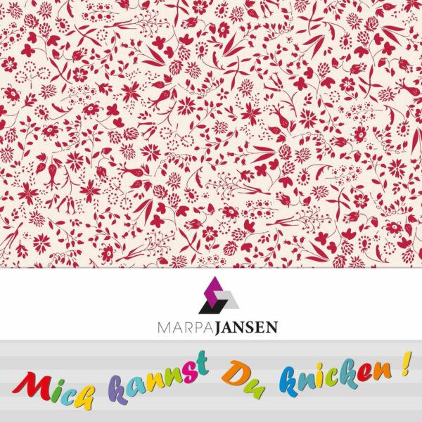 MARPA JANSEN Faltblätter Blumen rot-weiß 15x15cm 60 Stück