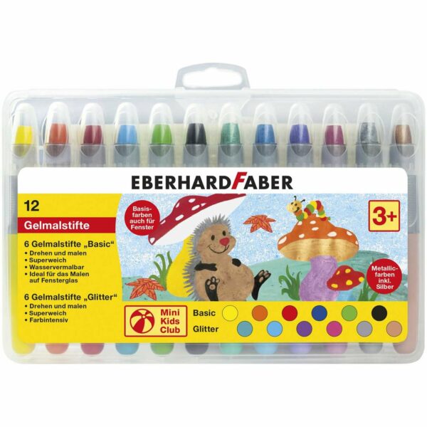 Eberhard Faber Gelmalstifte Basic & Glitter 12er Set