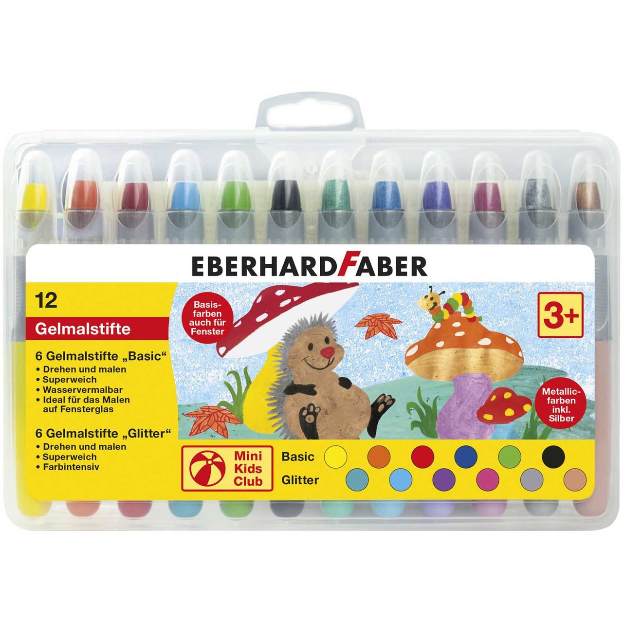 Eberhard Faber Gelmalstifte Basic & Glitter 12er Set