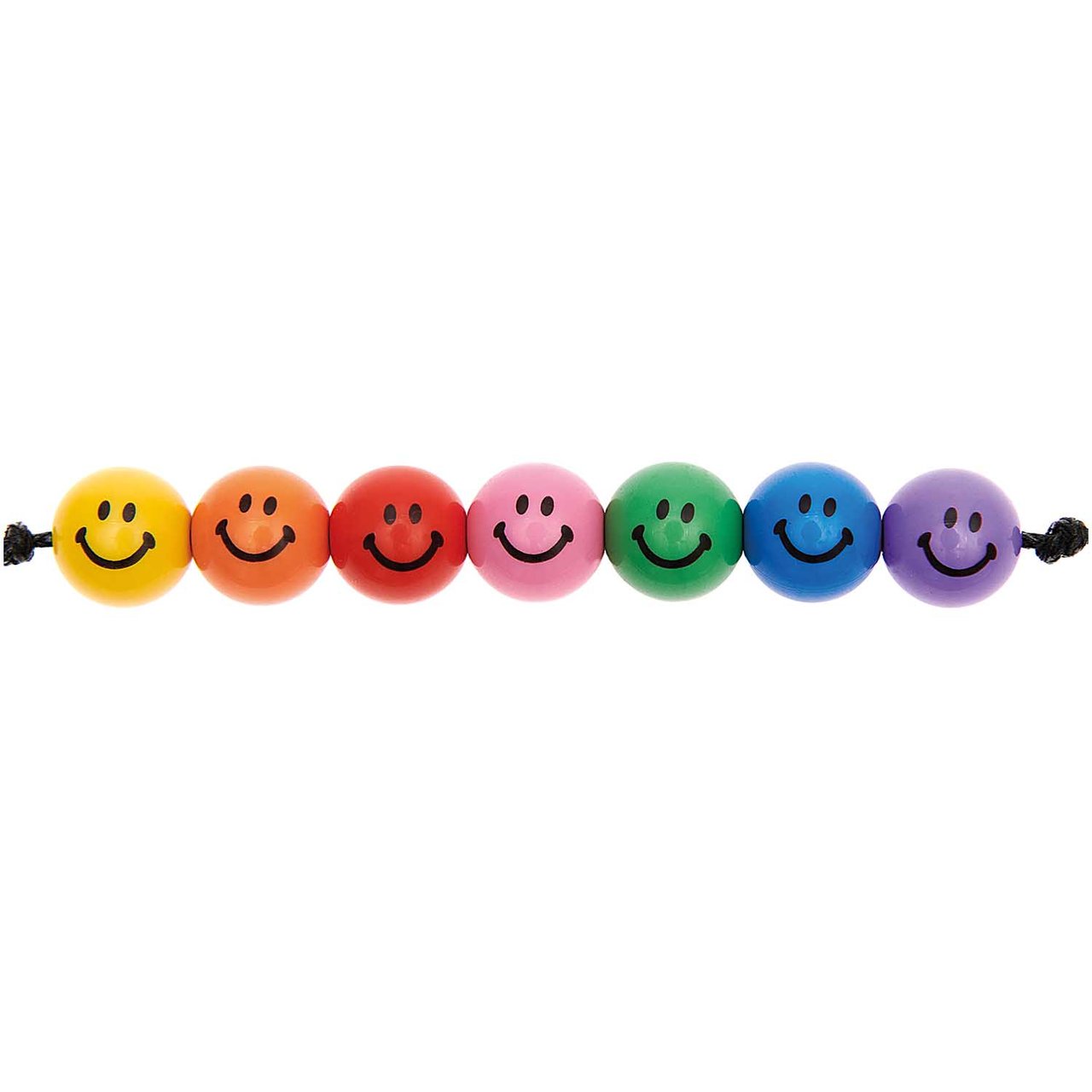 Rico Design Smiley® Originals Perlen rund rainbow classic 10mm 21 Stück