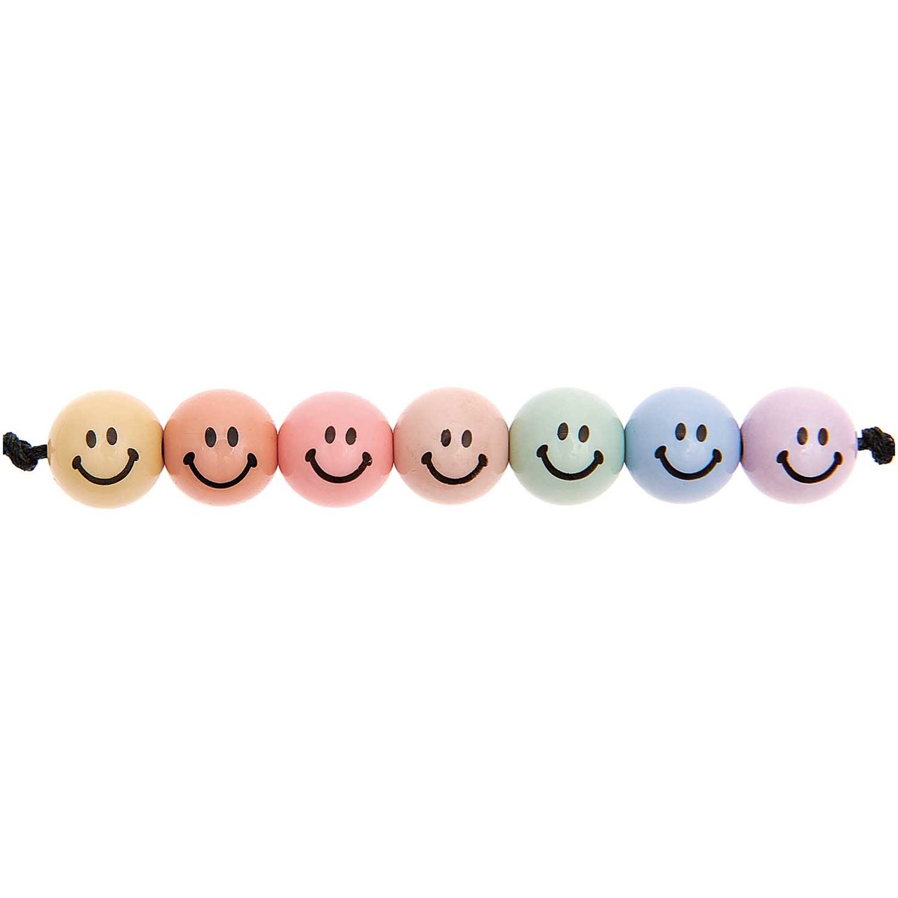 Rico Design Smiley® Originals Perlen rund rainbow smokey pastell 10mm 21 Stück