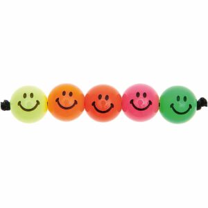 Rico Design Smiley® Originals Perlen rund rainbow neon 10mm 21 Stück