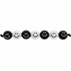 Rico Design Smiley® Originals Perlen rund schwarz-weiß 10mm 21 Stück