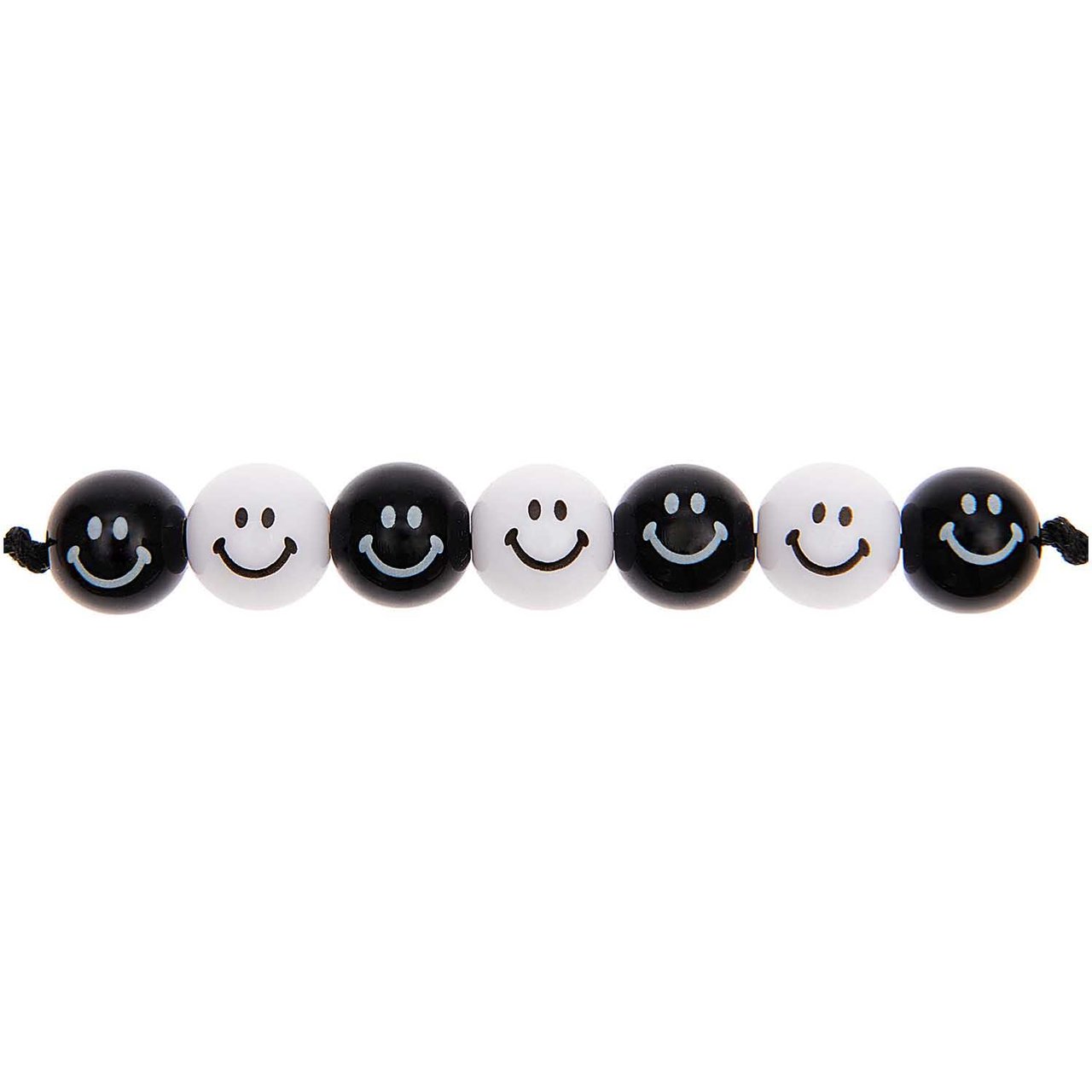 Rico Design Smiley® Originals Perlen rund schwarz-weiß 10mm 21 Stück