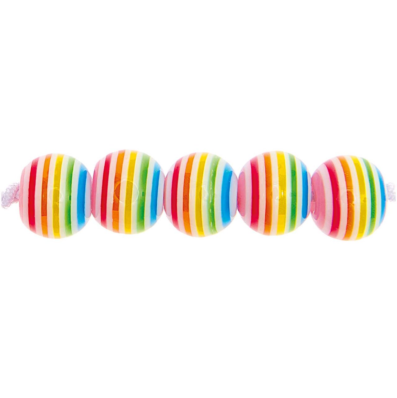 Rico Design itoshii Gestreifte Perlen Regenbogen 8mm 48 Stück