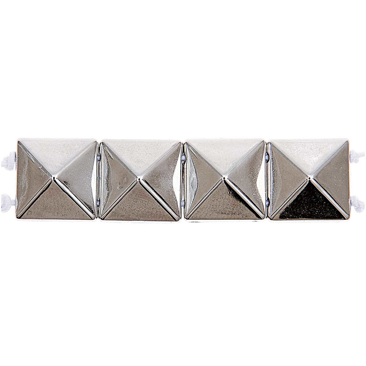 Rico Design itoshii Pyramiden Perlen quadratisch silber 11x11x6mm 20 Stück