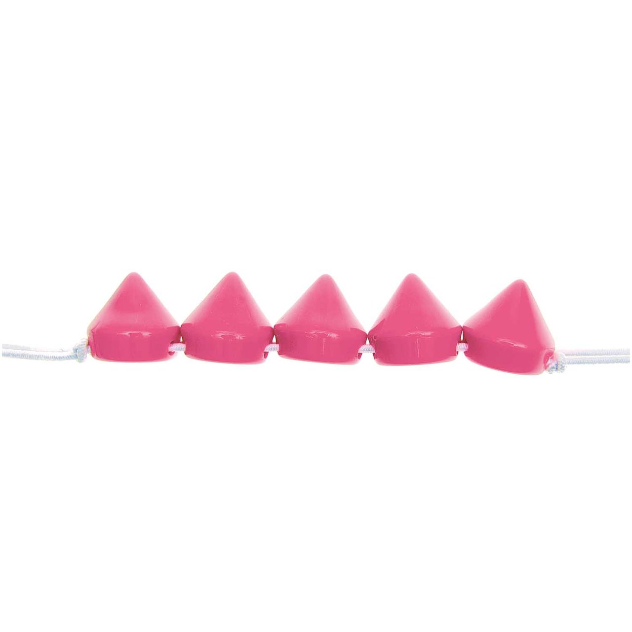 Rico Design itoshii Pyramiden Perlen rund 10x10mm 24 Stück neon pink