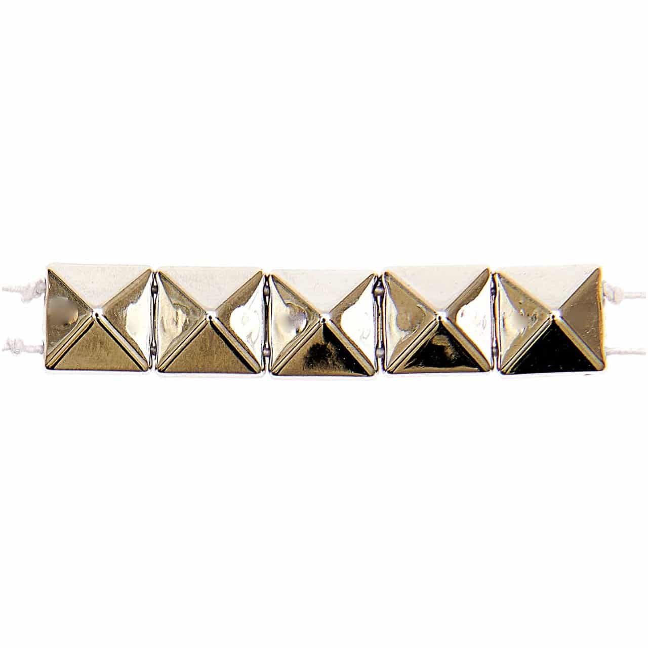 Rico Design itoshii Pyramiden Perlen quadratisch silber 7x7x5mm 50 Stück