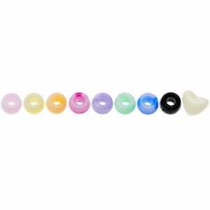 Rico Design itoshii - Ponii Beads Marmor Mix 9x6mm 80 Stück