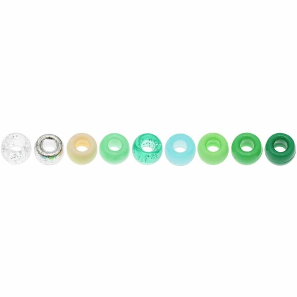 Rico Design itoshii - Ponii Beads Grün Mix 9x6mm 80 Stück