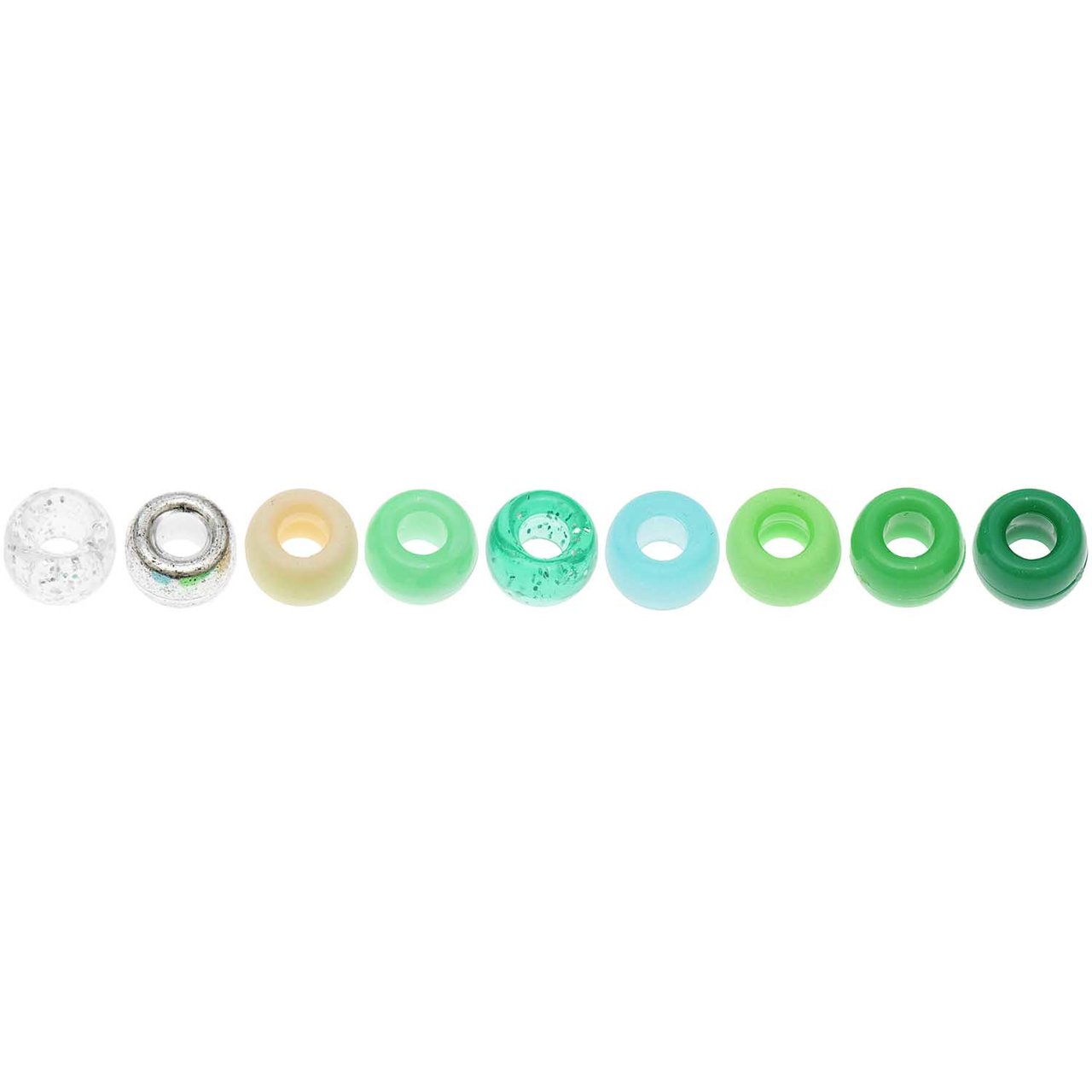 Rico Design itoshii - Ponii Beads Grün Mix 9x6mm 80 Stück